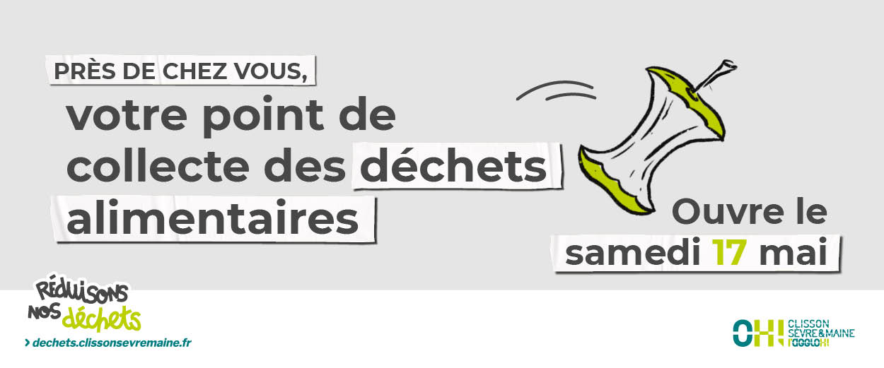 Près de chez vous, votre point de collecte des déchets alimentaires ouvre le samedi 17 mai.