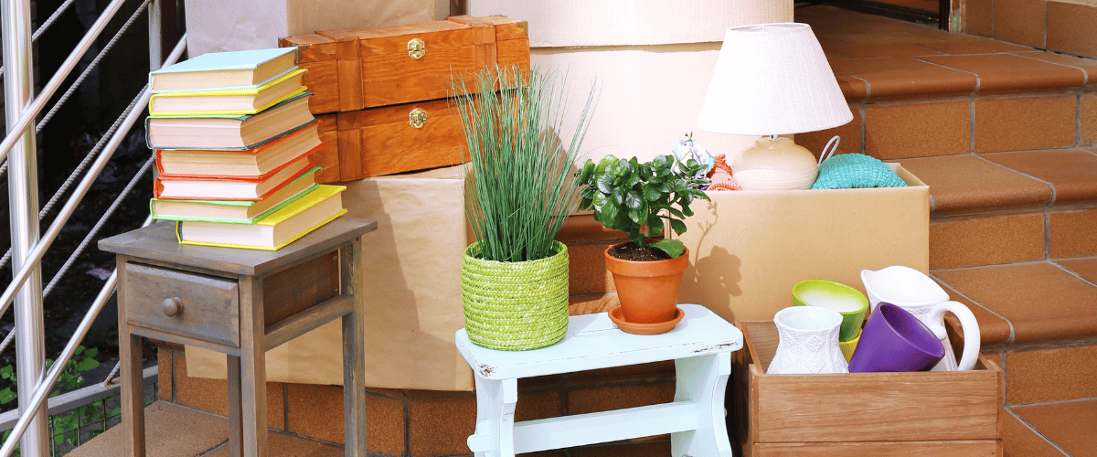 Plusieurs objets à donner : des meubles, des plantes, des lvires, des luminaires ...